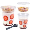 TOFLEN 50Sets 12 oz Clear Plastic Parfait Cups with Flat