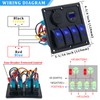 4 Gang Marine Switch Panel, EilxMag Blue Boat Rocker Switch