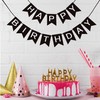 Laroder Black Happy Birthday Banner Black and White Birthday Party