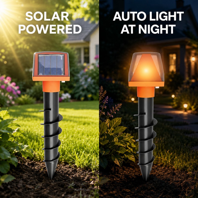 Solar Animal Repeller for Lawns and Gardens - Double-Sided Solar