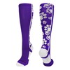 Crazy Socks with Paws Over the Calf (Purple/White, Small)