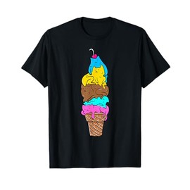 Cute Cat Ice Cream T-Shirt - Kitty Cat Dessert Shirt T-Shirt for Men Women Girls Kids