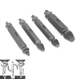 ChgImposs Bolt Extractor 4 Pcs Spiral Damaged Screw Extractor Set Suitable for Easily Remove Broken Bolts, Stripped Screws and Tiny Screw