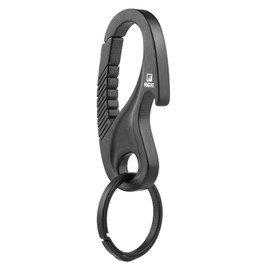 Tisur Titanium Carabiner Keychain Clip, Key Rings Quick Release Heavy Duty Bottle Opener Mens Cool Black Car Keychains, Multitool Key Chain Assecorie