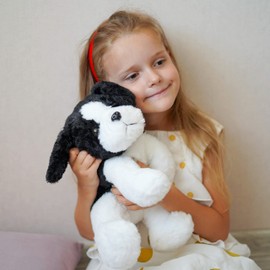 WEIGEDU Sheepdog Border Collie Stuffed Animals Black and White Dog Puppy Plush Toys for Kids Boys Girls Baby Birthday Easter