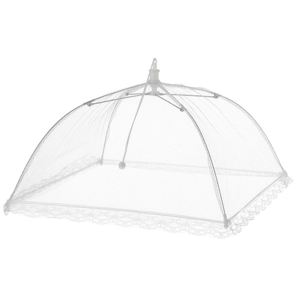 KitchenCraft Pop Up Mesh Food Cover Dome, Fine Net Food Umbrella, Metal Wire Frame, 30.5 cm (12"), White