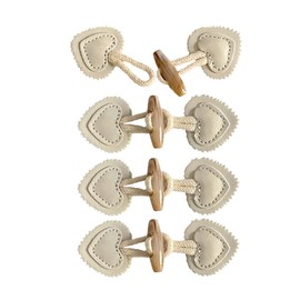 Niaciswe Leather toggle buttons, 4 pairs of toggle buttons for jackets, toggle buttons with closure, pullover, wind jacket, resin button, leather buttons for coat, toggle buttons, handmade toggle
