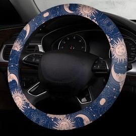 ADQWIOVL Car Steering Wheel Cover, Universal 15 Inch Neoprene Non-Slip Steering Wheel Covers, Funny Car Accessories for Women Men Fit Auto, Suvs, Truck Cute Blue Magic Universe