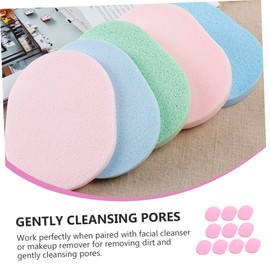 Gatuida 30Pcs Seaweed Makeup Removal Sponge Puff Gentle Cleaning Sponge for Exfoliating Deep Pore Cleansing Soft Skin Friendly for Daily Use Random Colors