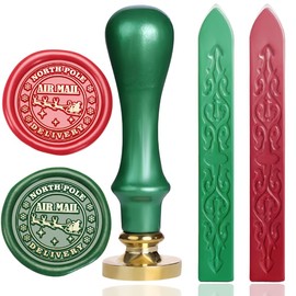 Wax Seal Stamp for Northpole,Santa Claus Northpole Sealing Wax Stamp with Sealing Wax Sticks for Christmas New Year Letters Cards Sealing Decoration Santa Claus Wax Seal (Santa Northpole)