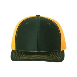 RICHARDSON Trucker Snapback Cap (112) Dark Green/Gold, Adjustable