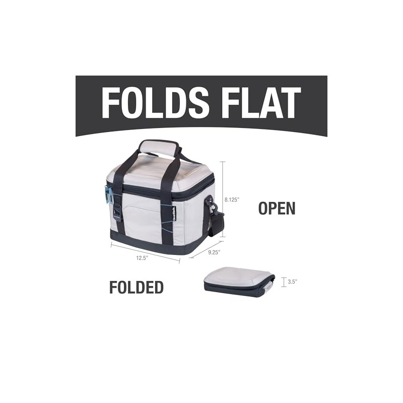 18 Can Cooler Bag with Shoulder Strap, White and Black