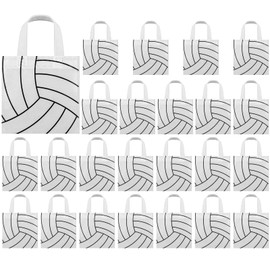 Mimind 24 Non-Woven Party Favor Bags with Handles - 7.8 x 7.8 Inch Volleyball Themed Candy Bags for Sports Parties, Baby Showers, Birthdays