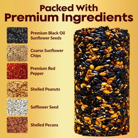 Hot Pepper Bird Seed Cylinder with Hole – Squirrel Proof Bird Seed Spicy – Perfect for Cardinals, Woodpeckers, Finches, Blue Jay & More – Wild Birdseed with No Filler – USA Made (3.75lbs & 6" x 7.75")