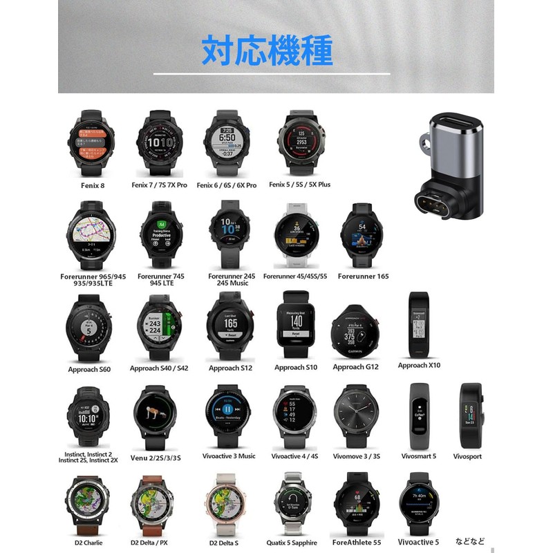 [ShinyWay] Conversion Adapter, Garmin Compatible, Charging Adapter, L-Shaped, Type-C Compatible,