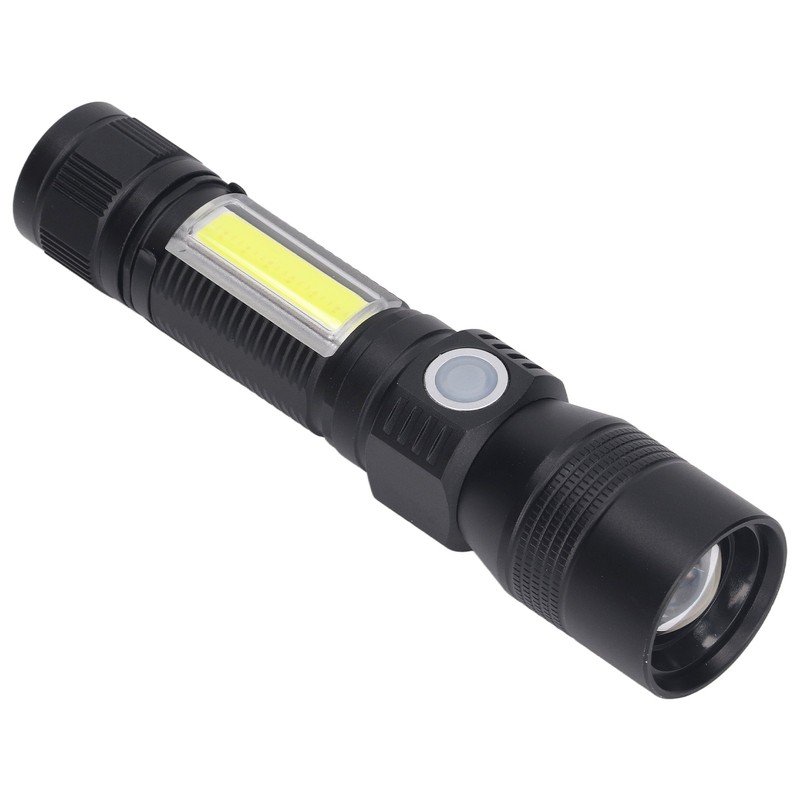 LED Flashlight Rechargeable Torch LED Pocket Flashlight with COB Light