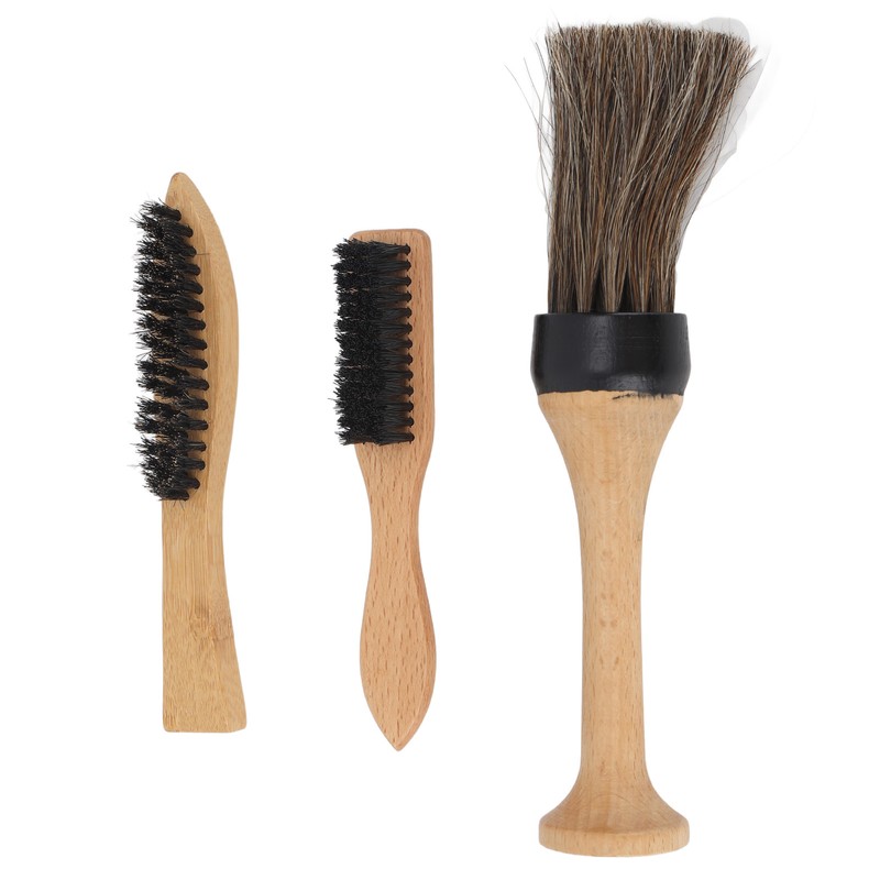 3pcs Barber Brush Set Professional Soft Bristles Portable Barber Neck