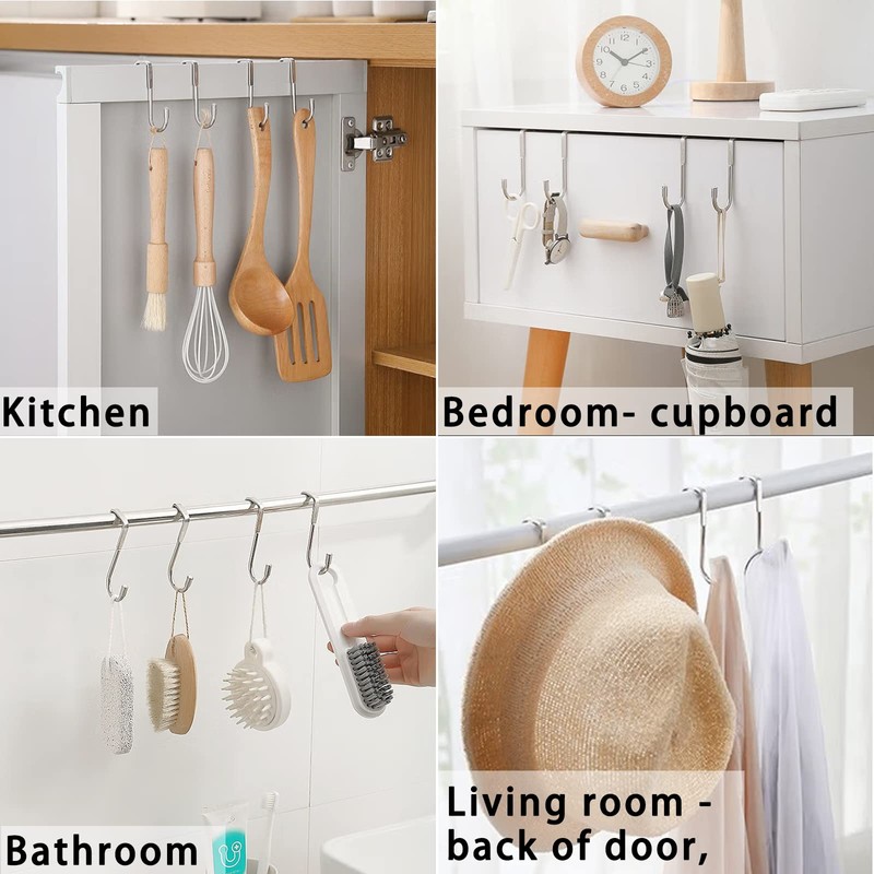 NORSON-NADISHA 2PCS Over Door Hook Hanger Stainless Steel Shower Towel
