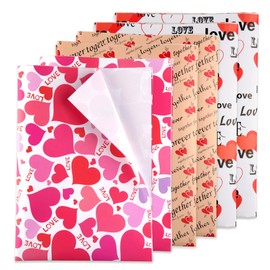 TUPARKA 6 Pcs Heart Wrapping Paper Printed Patterned Tissue Valentines Gift Wrap Red Tissue Paper for Gift Wrap Supply(5070CM)