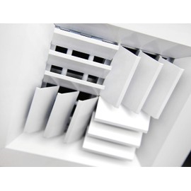 8"w X 8"h Extruded Aluminum Adjustable Core Mount Supply Ceiling HVAC Air Grille - Interchangeable: 1-Way, 2-Way, 3-Way or 4-Way - Vent Duct Cover [Outer Dimensions: 9.125" X 9.125"]