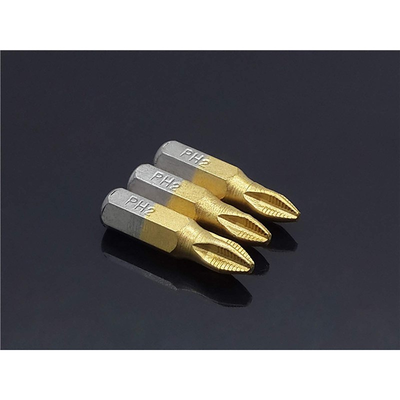 S2 Titanium Coated Screwdriver Bits Set, 1/4 Inch Hex Shank