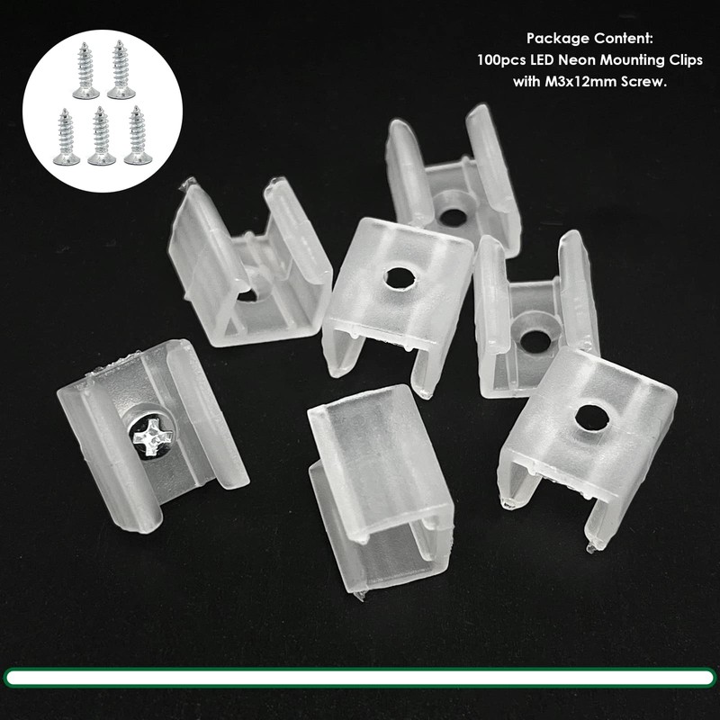 NGeGe 100Pcs LED Neon Mounting Clips Mounting Bracket Support with