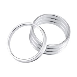 ACROPIX 74.1mm to 66.6mm Universal Hub Centric Rings Silver Tone - Pack of 4