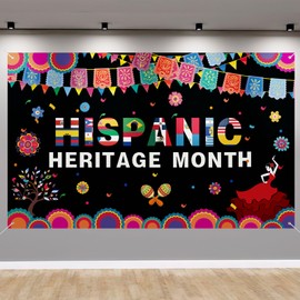 kaiolbly Hispanic Heritage Month Decorations Hispanic Heritage Month Banner Spanish Speaking Countries Latin American Backdrop for Indoor Outdoor Garden,Party Classroom Home Decor