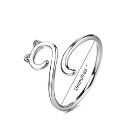 BIBABLYKE Yarn Ring Cat Ears Adjustable Size Crochet Ring Beginner Knitting Crocheting Gift Crochet Tension Regulator Tool Alloy