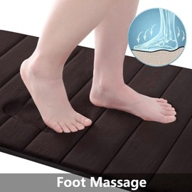 Buganda Memory Foam Bath Mat, 60" x 24", Ultra Soft and Non-Slip Bathroom Rugs, Water Absorbent and Machine Washable Bath Rug Runner for Bathroom, Shower, and Tub, Brown