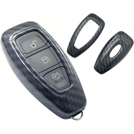 Nordecco Key Case Cover Fits FORD Puma ST-Line X 2023-2024 EcoBoost Hybrid Facelift Ford Ecosport 2013-2016 2-3 Button Keyless Fob (Carbon Fiber Design)