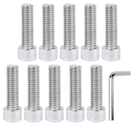 DAZISEN 11Pcs Bicycle Parts - Mountain Road Bike Bottle Cage Bolts M5 Socket Cap Screw Stainless Steel Handlebar Stem Fixing Screw, Silver, (M5x18)*10+Screw Wrench*1