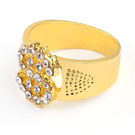 Beelittle 80s 90s Hip Hop Rapper Gangster Costume Kit - Retro Glasses Gold Chain Necklace Gold Plated Hip Hop Ring Accessories Kit (B)