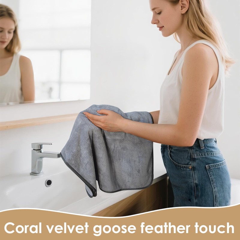 VIVOTE 50x100 CM Microfibre Hand Towels for Bathroom, Super Soft