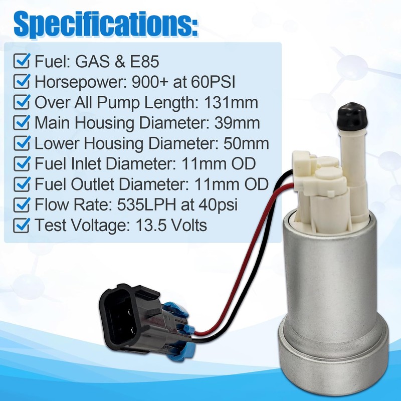 Vanpert 535lph F90000295 Fuel Pump High Performance E85 Fuel Pump