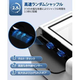 Beedove Automatic Card Shuffler for 1-2 Decks 2000mAh Card Shuffle with Auto and Manual Modes Compatible with UNO, Texas Poker, Blackjack and More Card Games (White)