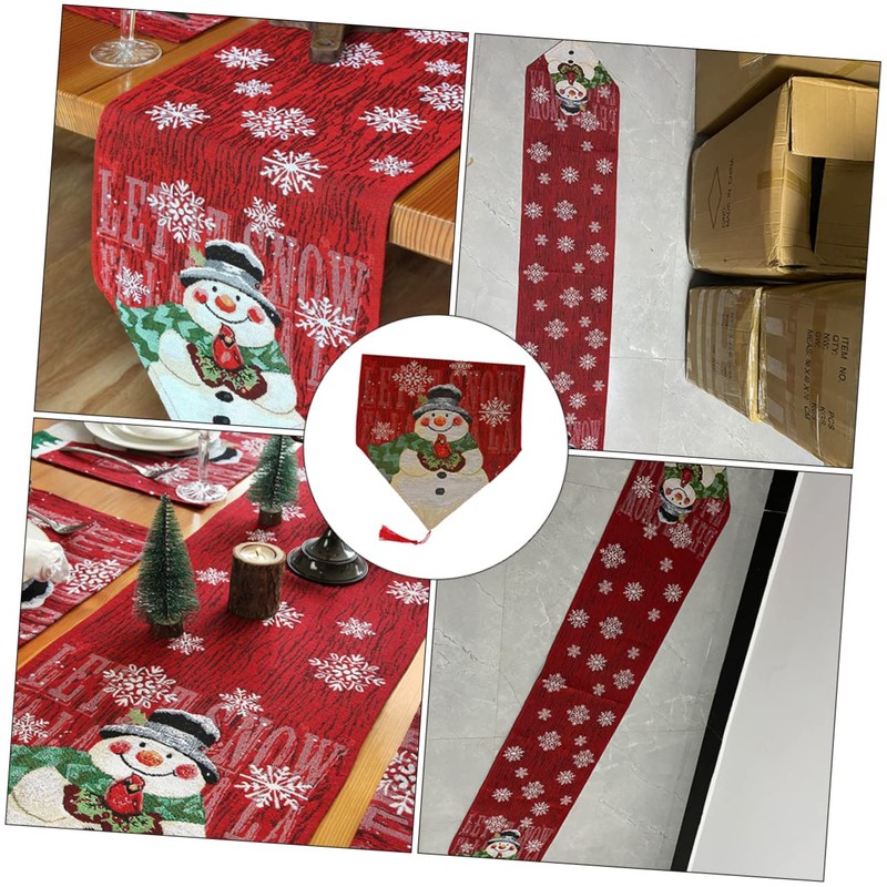 Mikinona Tablecloth for Christmas Party Snowman Theme Comfortable Material Xmas