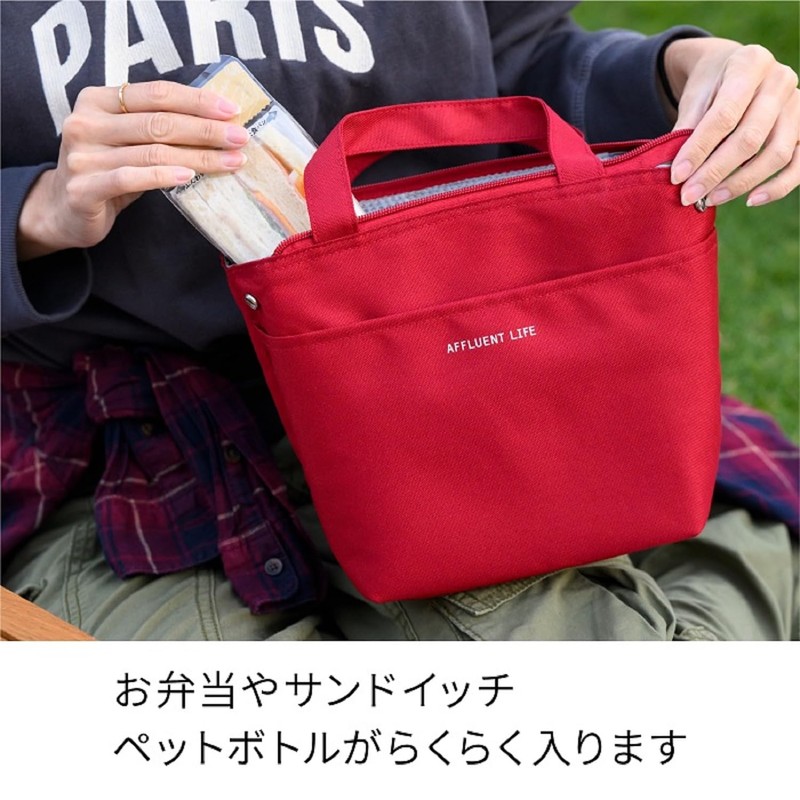 Asahi Koyo Lunch Bag, Red, Medium, Lunch Tote with Ice