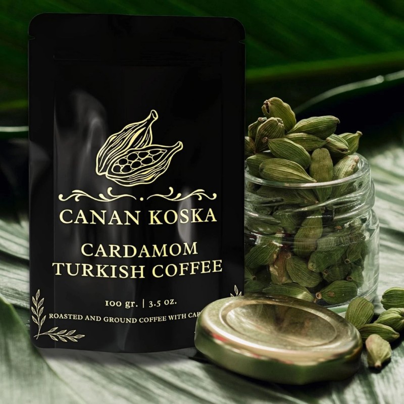 Canan Koska Cardamom Turkish Coffee -Premium Ground Coffee-Cardamo