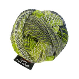 Schoppel Zauberball Crazy Sustainable Sock Wool with Colour Gradient, Sock Yarn for Knitting or Crocheting, Colourful Stocking Wool, 100 g (2204 Green Week)