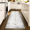 Istana Hallway Runner Rug 2x6 - White Cream/Grey Kitchen Rugs