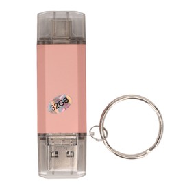 USB Flash Drive with Keychain Metal U Disk Waterproof High Speed 3.0 Type C Micro USB 3 in 1 32GB