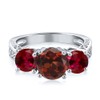 Gem Stone King 925 Sterling Silver Red Garnet and Created