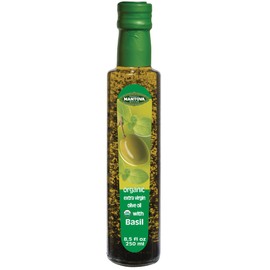 Mantova Basil Organic Flavored Extra Virgin Olive Oil 8.5 Oz (Pack of 4), infused with fresh basil brings the taste of summer to your table any time of the year. It’s delicious on salads, pasta, pizza, or drizzled over slices of fresh mozzarella and tomato.