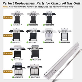 Criditpid Grill Replacement Parts for Charbroil Performance 4 Burner 463342119 463347017 463377319 463376017, Char Broil 463349917 463335517 Replacement Parts, with Spark Generator.