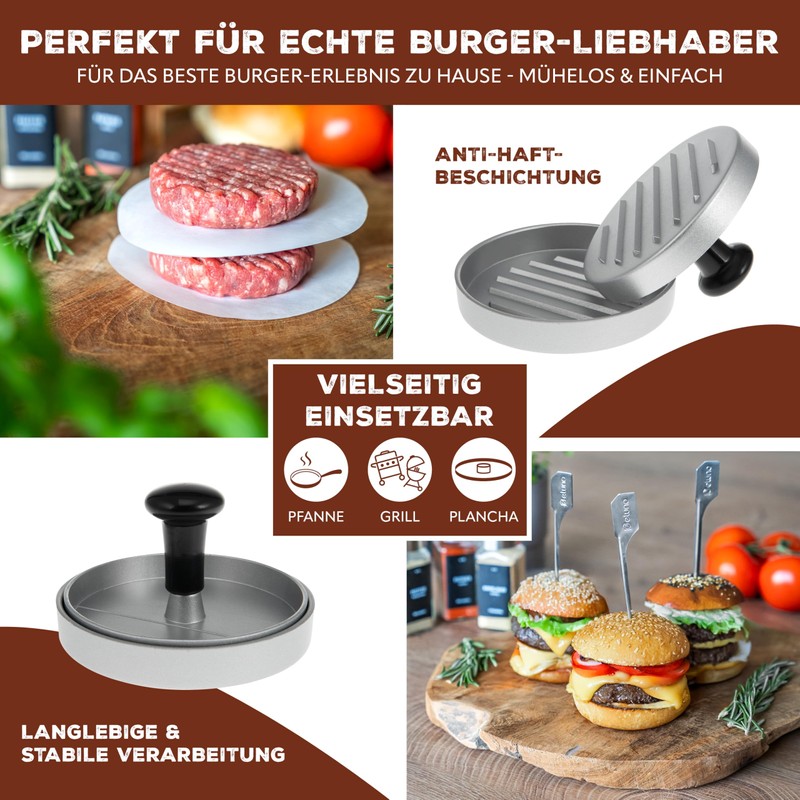 bremermann Burger Press // Includes 50 x Non-Stick Dividers //