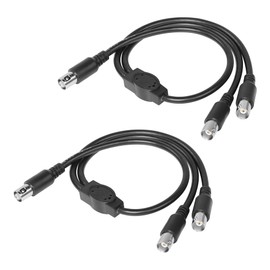 SinLoon 2 Pack BNC Splitter Cable BNC Female to Dual BNC Female Adapter Cable for CCTV Security Camera Home Surveillance Closed-circuit TV System (Female to 2 Female)