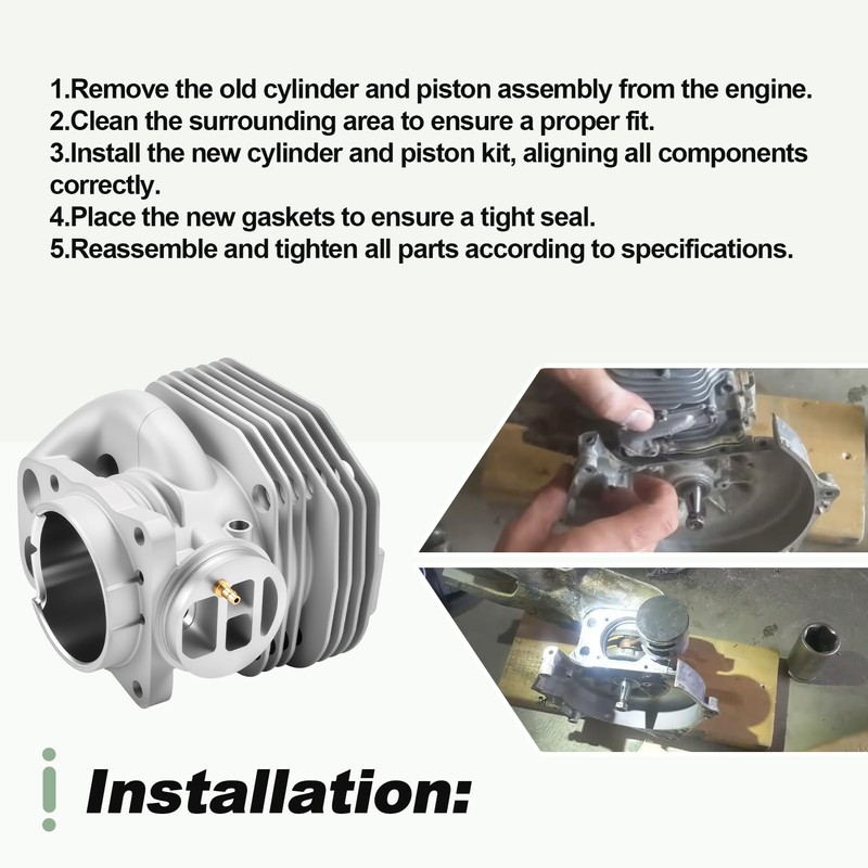 Quctaki Cylinder Piston Kit with Gaskets Compatible with Husqvarna K970