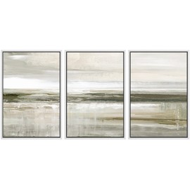 SIGNWIN Framed Canvas Print Wall Art Set Pastel Brown Country Field Landscape Nature Wilderness Illustrations Modern Art Decorative Scenic Rustic for Living Room, Bedroom, Office - 16"x24"x3 White