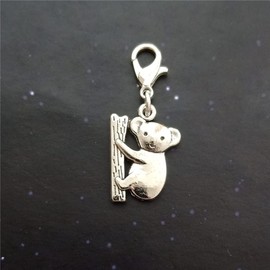 3 Pcs Cute Koala Charm with Lobster Clasp for DIY Bracelet, Handbags, Key Chain, Koala Bear Clip on Charm